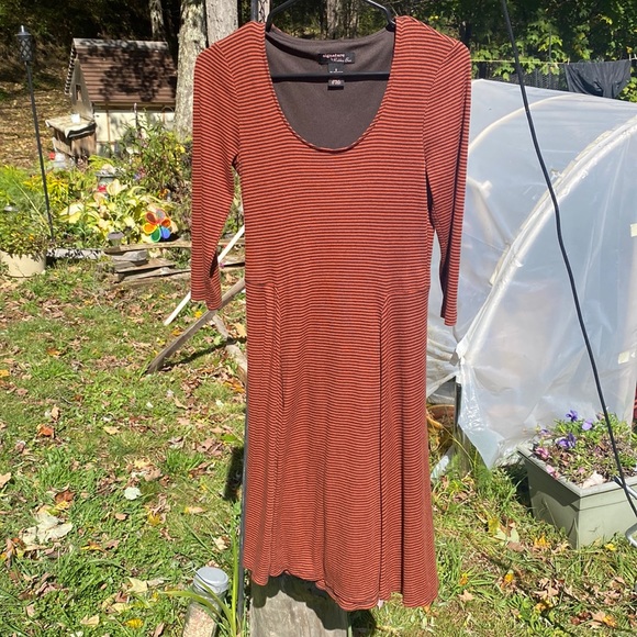 🎃Signature by Robbie Bee Striped Knit Lined Dress - Picture 1 of 8